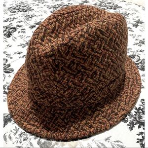 Vintage BETMAR Felt Fedora Hat  Brown Orange Wool.